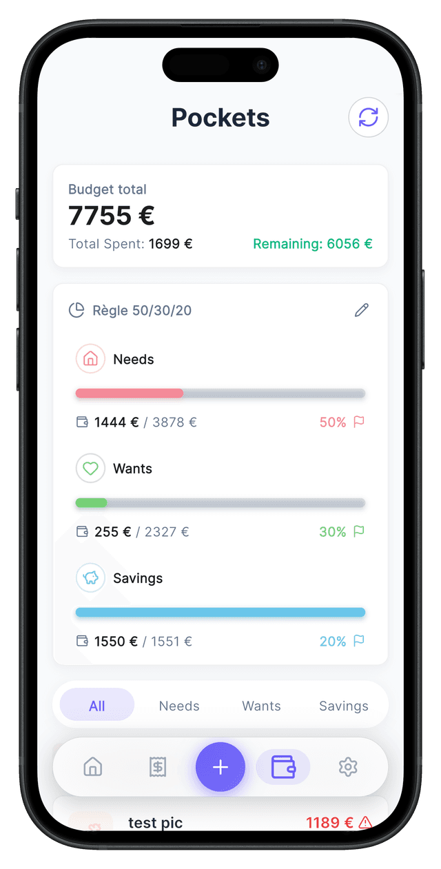 Pocketly App - Budget et épargne